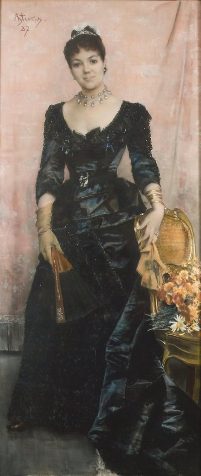 Porträt der Baronne du Mesnil von Alfred Emile Stevens
